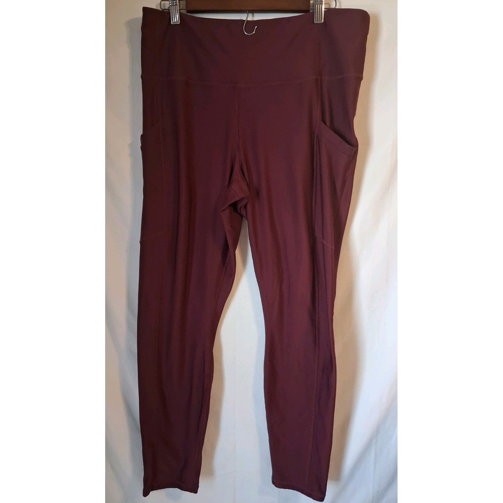 Pure Luxe Fabletics Maroon Leggings With Pockets Size 1X